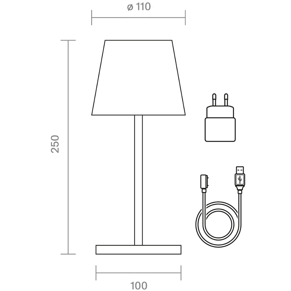 Sigor Akku-Tischleuchte Nuindie Mini 250 Mm, Silber 6 Sigor Akku-Tischleuchte Nuindie Mini 250 Mm, Silber – Bild 6