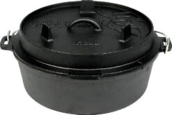 Valhal Outdoor Feuertopf Dutch Oven Gusseisen, Flacher Boden, 6,1 L